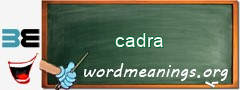 WordMeaning blackboard for cadra
